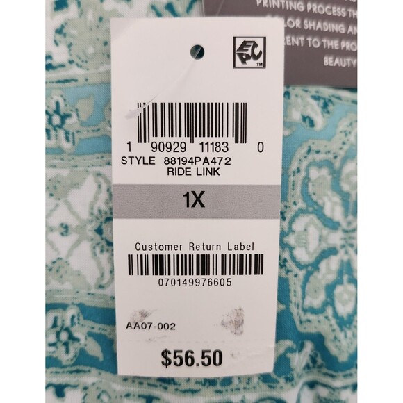 JM Collection Women's Blouse Size 1X Pullover Sheer Sleeves & Hem Gold Bling NWT - Picture 6 of 8